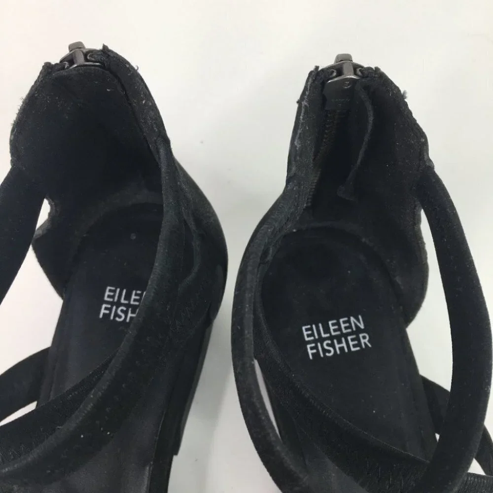 Eileen Fisher Strappy Black Sandals 8.5